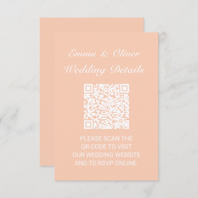 QR Code Wedding Website Details Enclosure Card (Front/Back)