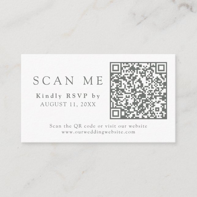 QR Code & Wedding Website Eucalyptus Wedding RSVP Enclosure Card (Front)