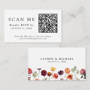 QR Code & Wedding Website Fall Summer RSVP Enclosure Card