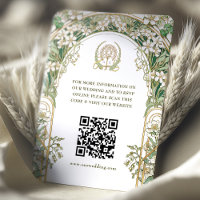 QR Code Wedding Website Info Art Nouveau Enclosure