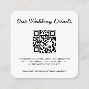 QR Code Wedding Website & RSVP Enclosure Card