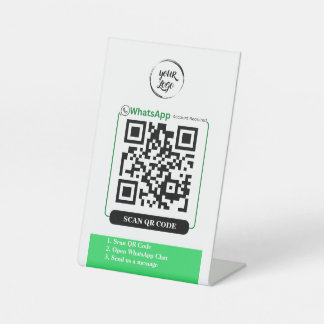 QR Code WhatsApp Business  Pedestal Sign