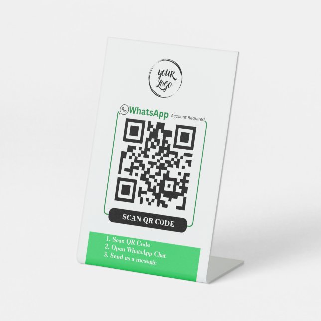 QR Code WhatsApp Business  Pedestal Sign (Front)