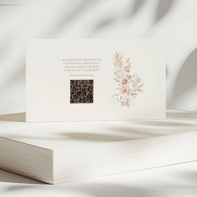 QR Code Whimsical Wildflower Meadow Wedding Enclosure Card (Creator Uploaded)