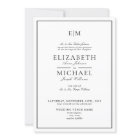 QR Code White Black Classic Monogram Wedding