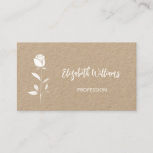 QR Code White Line Art On Kraft Paper Business Card