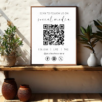 QR Code White Scan To Follow Us on Social Network