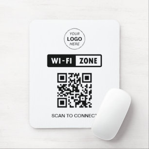 QR Code Wifi Business Logo Scan to Connect Mouse Mat