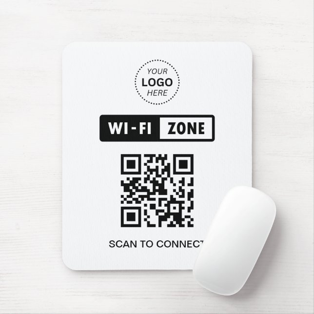 QR Code Wifi Business Logo Scan to Connect Mouse Mat (With Mouse)