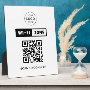 QR Code Wifi Business Logo Scan to Connect Plaque
