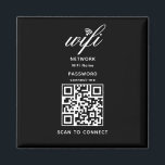 QR Code Wifi Internet Password Black Magnet<br><div class="desc">QR Code Wifi Internet Password Black Magnet</div>