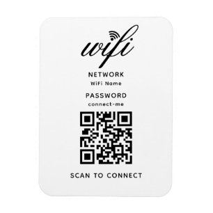 QR Code Wifi Internet Password White Flexible Magnet