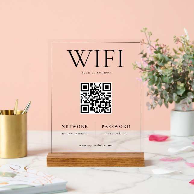 QR Code WIFI Network Scan to Connect Sign (Wedding)