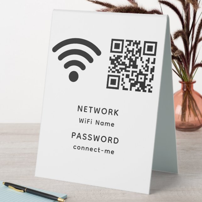 QR Code Wifi Password and Network Personalised  (In SItu (Table))