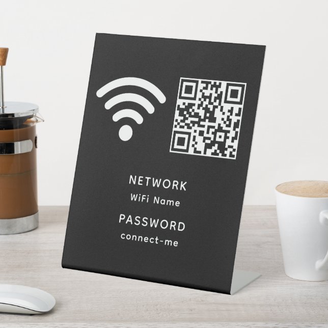 QR Code Wifi Password and Network Personalised  Pedestal Sign (In SItu)