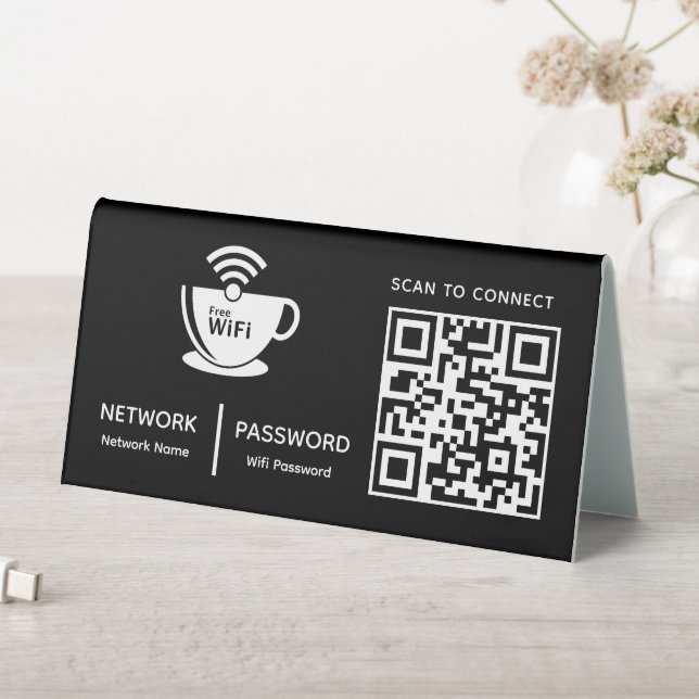 QR Code Wifi Scan to Connect Business Logo (In SItu (Table))