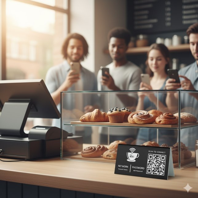 QR Code Wifi Scan to Connect Business Logo (Creator Uploaded)