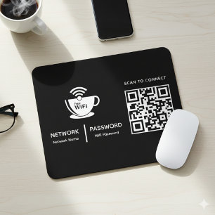 QR Code Wifi Scan to Connect Business Logo Mouse Mat