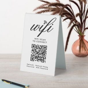 QR Code Wifi Scan to Connect Custom Branded White