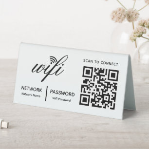 QR Code Wifi Scan to Connect Custom Branded White