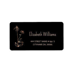 QR Code    Wildflower Copper Black Minimalist Label