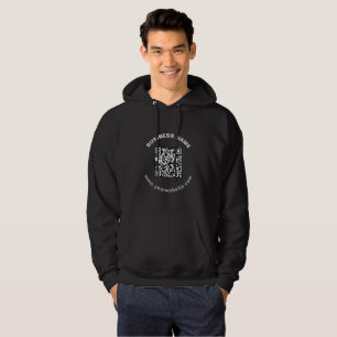QR Code with Business Name Bold Circular Text Hoodie