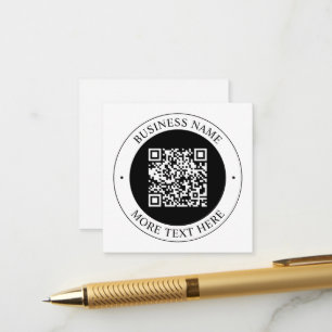 QR Code with Business Name Editable Circular Text Enclosure Card