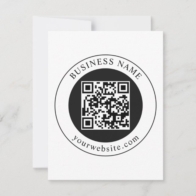 QR Code with Business Name Editable Invitation (Front)