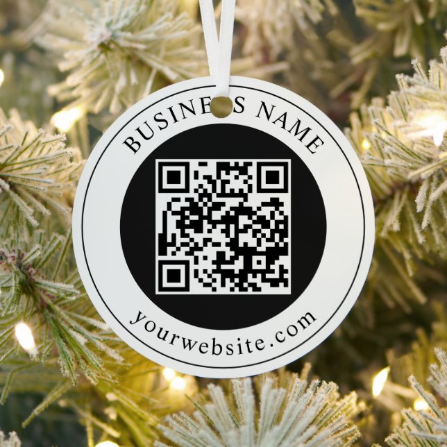 QR Code with Business Name Editable Metal Tree Decoration (Insitu)