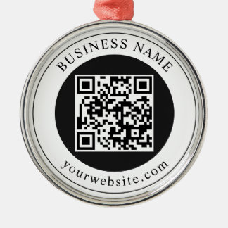 QR Code with Business Name Editable Metal Tree Decoration