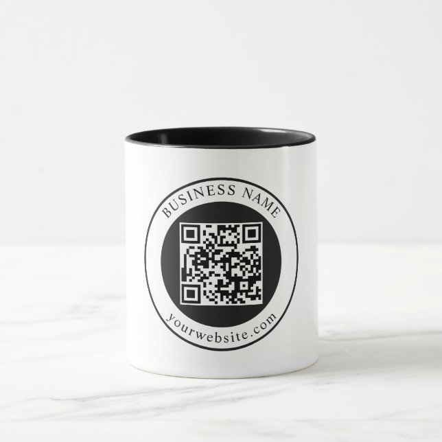QR Code with Business Name Editable Mug (Center)