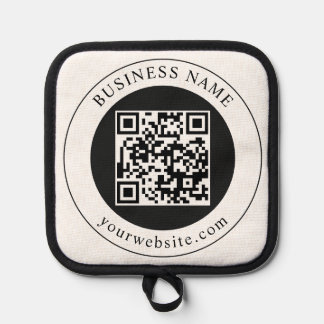 QR Code with Business Name Editable Pot Holder