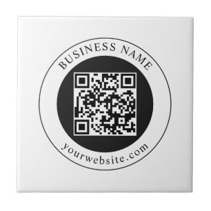 QR Code with Business Name Editable Tile