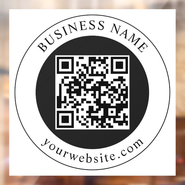 QR Code with Business Name Editable Window Cling (Sheet 2)