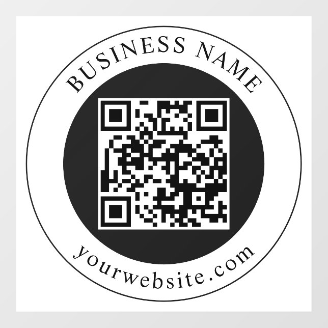 QR Code with Business Name Editable Window Cling (Sheet)