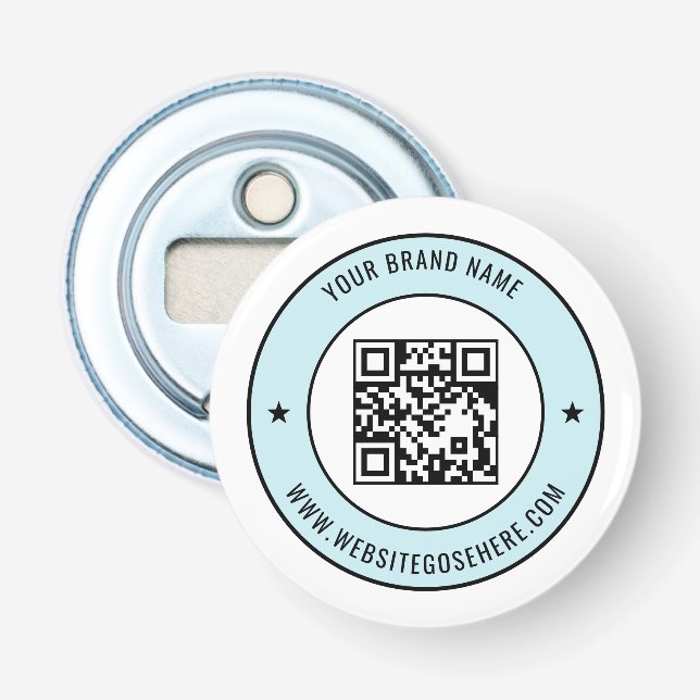 QR Code with Custom Text Magnetic Branding Design Bottle Opener (Front)