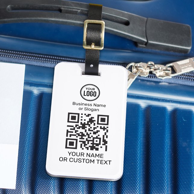 QR Code With Text And Logo Luggage Tag (Creator Uploaded)