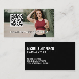 QR Code   Woman Model Business Card