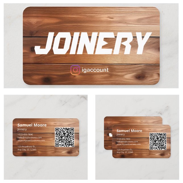QR Code Woodworking Joinery Business Card (QR Code Woodworking Joinery Business Card
)