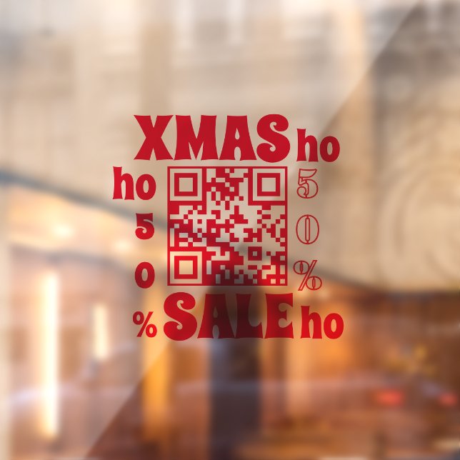 QR Code XMAS SALES ho ho ho 50%   Window Cling (Sheet 2)