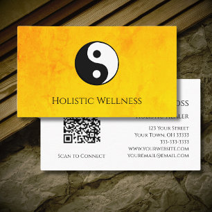 QR code Yin Yang Gold Holistic Wellness Business Card