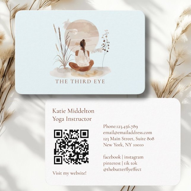 QR Code-  Yoga Reiki Wellness  Business Card (QR Code- Yoga Reiki Wellness Healthiness Wellness Business Card)