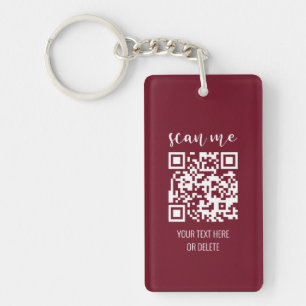 QR Code Your Logo Burgundy Business Key Ring