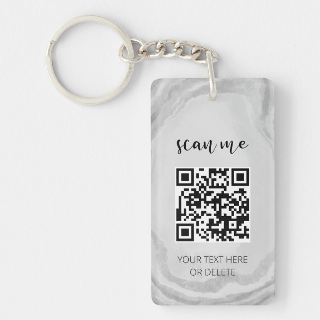 QR Code Your Logo Business Professional Marketing Key Ring (Front)