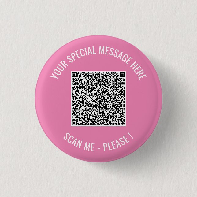 QR Code Your Special Message Modern Surprise Gift 3 Cm Round Badge (Front)