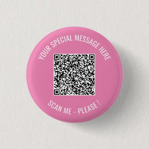 QR Code Your Special Message Modern Surprise Gift 3 Cm Round Badge