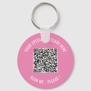 QR Code Your Special Message Modern Surprise Gift  Key Ring