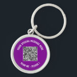 QR Code Your Special Text Surprise Gift Keychain<br><div class="desc">Choose Colors and Font - Your Special QR Code Info and Custom Text Personalized Modern Keychains Gift - Add Your QR Code - Image or Logo - photo / Text - Name or other info / message - Resize and Move or Remove / Add Elements - Image / Text with...</div>