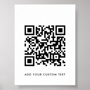 QR Code Your Text Modern Minimalist Simple Poster
