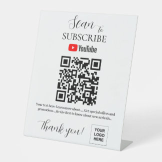 QR code Youtube Subscribe Pedestal Sign
